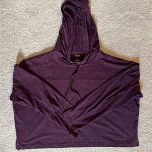 Girlfriend Purple/Maroon Heather Cropped Hoodie